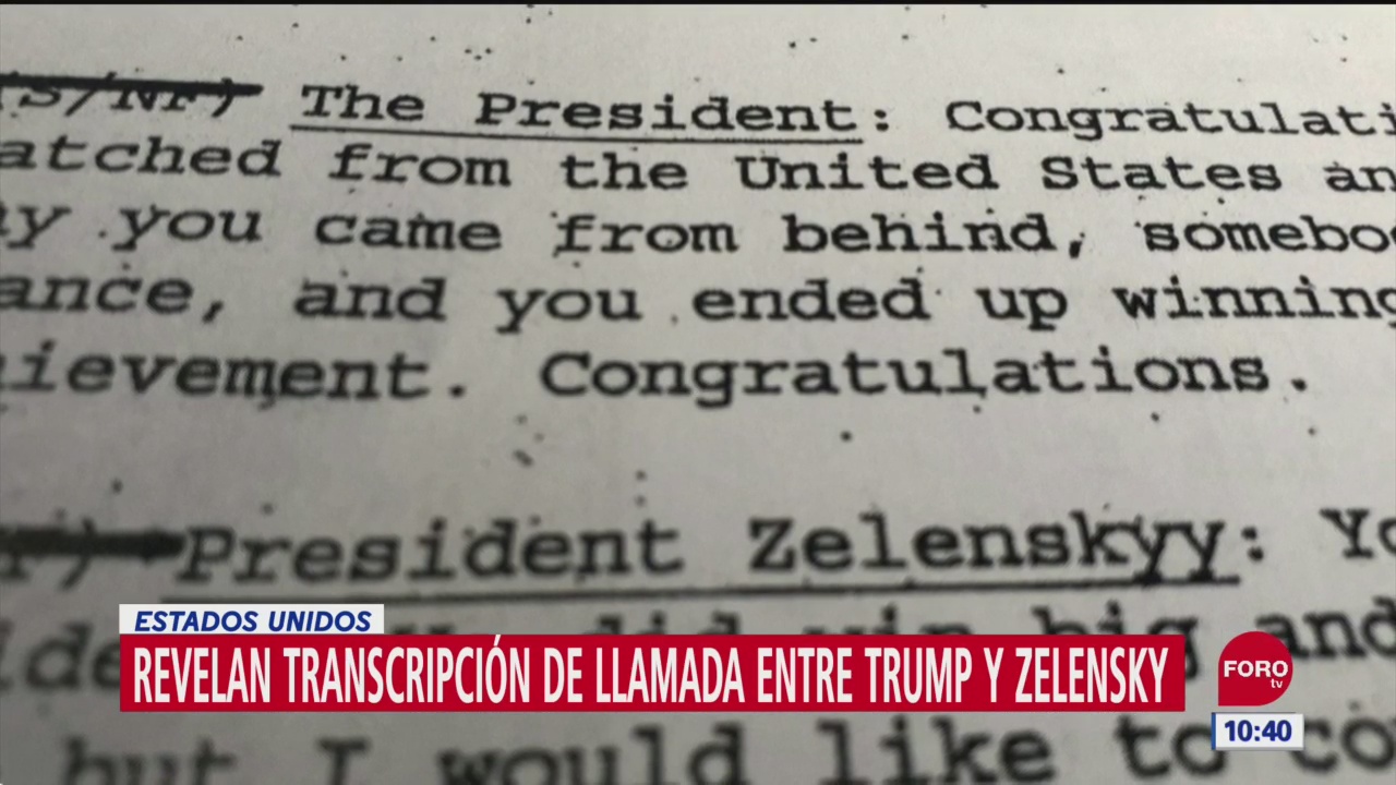 Casa Blanca revela conversación entre Trump y Zelensky