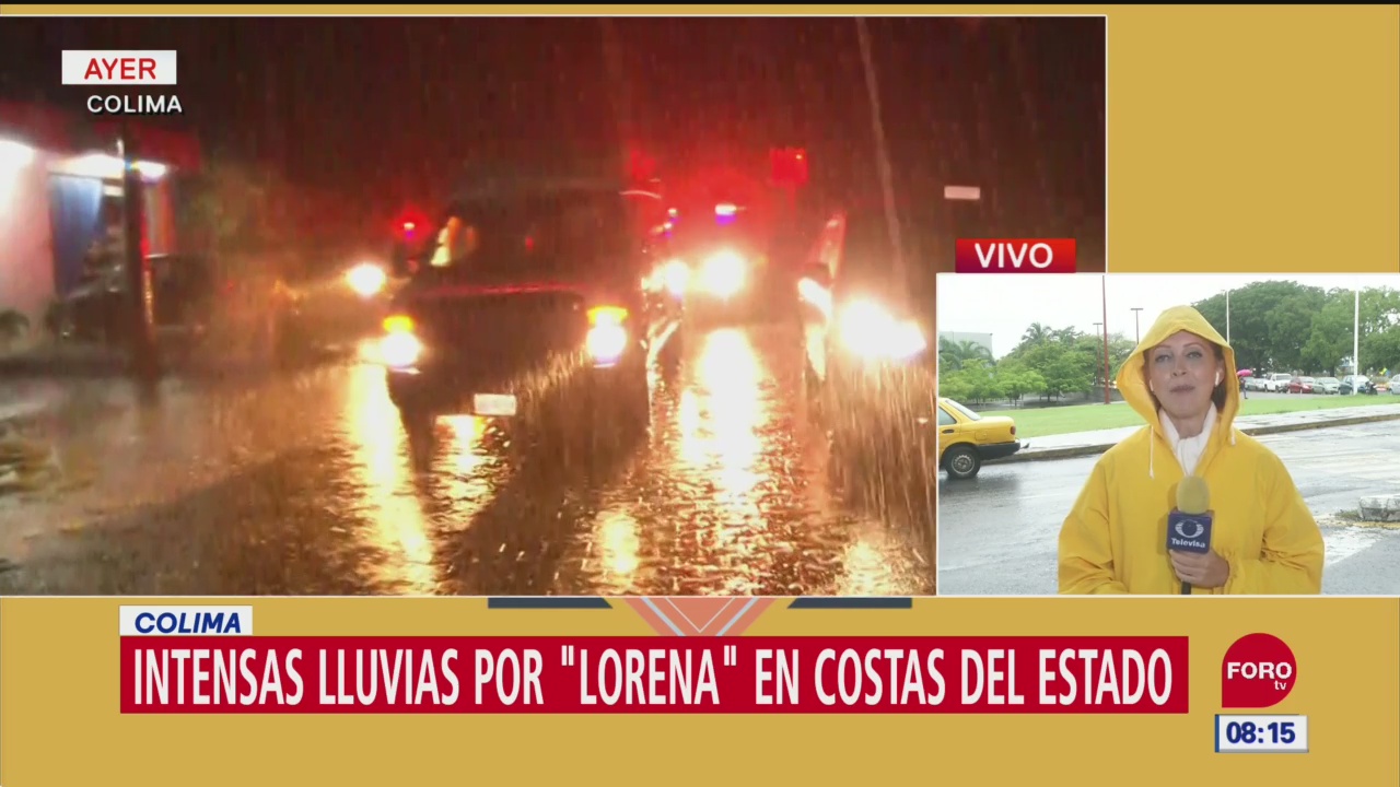 Colima registra lluvias intensas por el huracán 'Lorena'