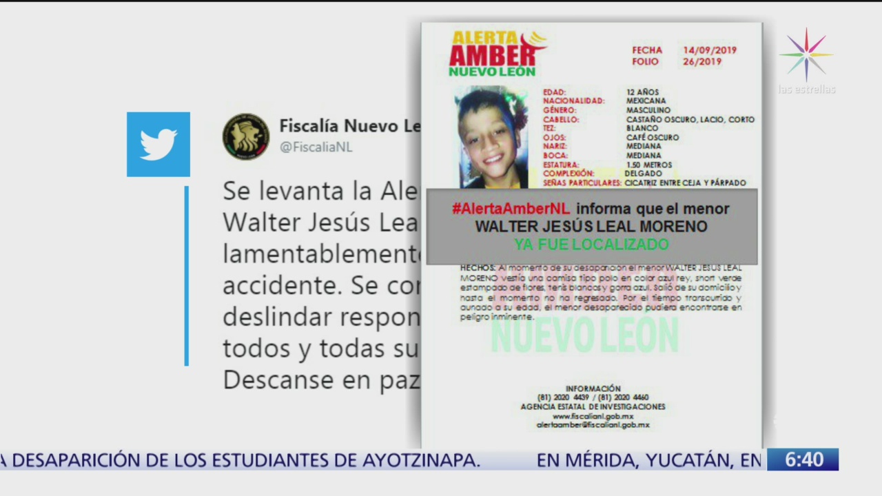 Confirman muerte de niño que había desaparecido en Nuevo León