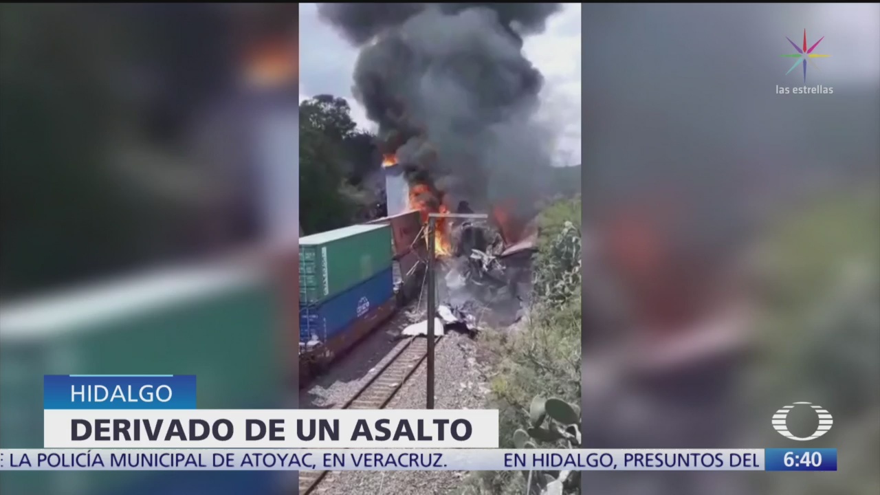 Delincuentes provocan choque de trenes en Hidalgo