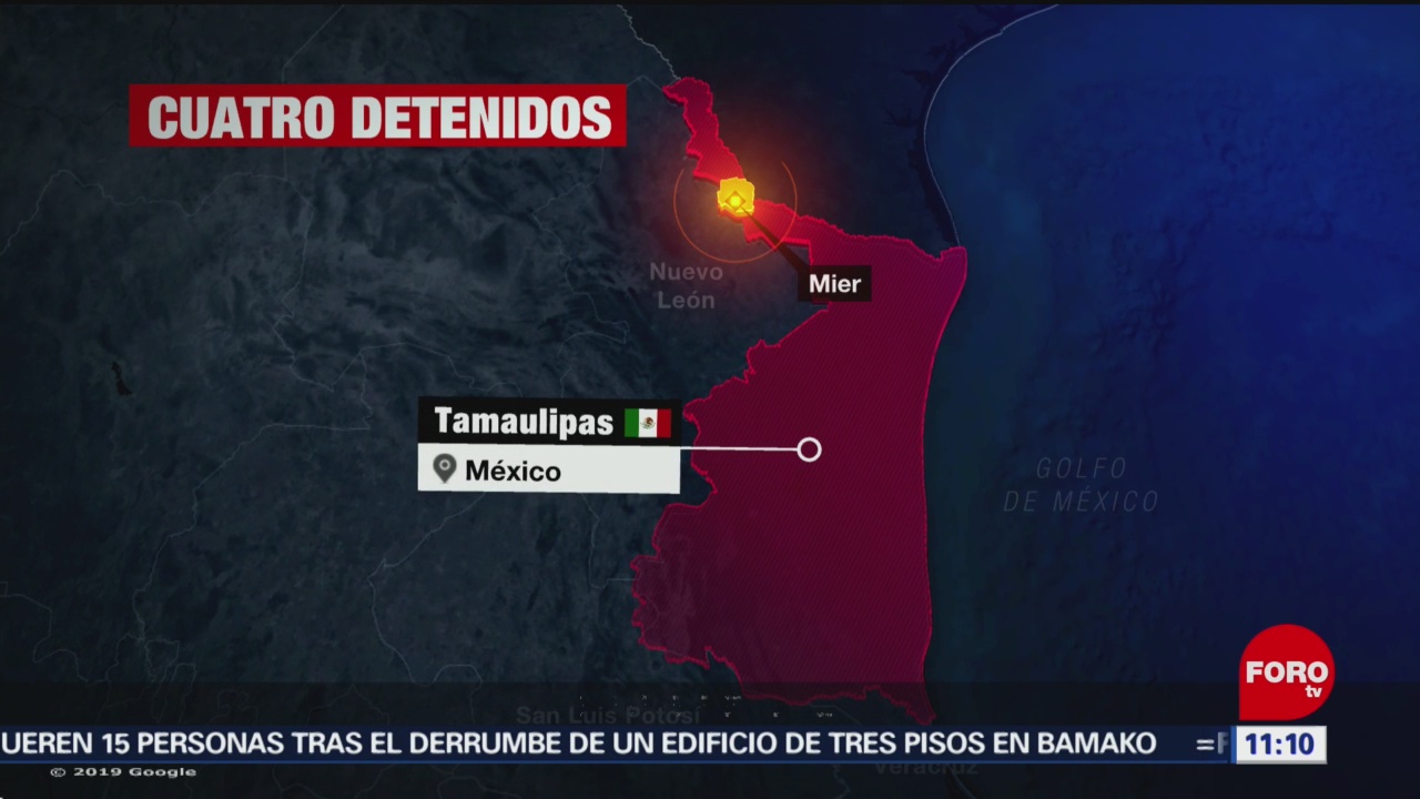 Detienen a cuatro integrantes de grupo delictivo en Tamaulipas