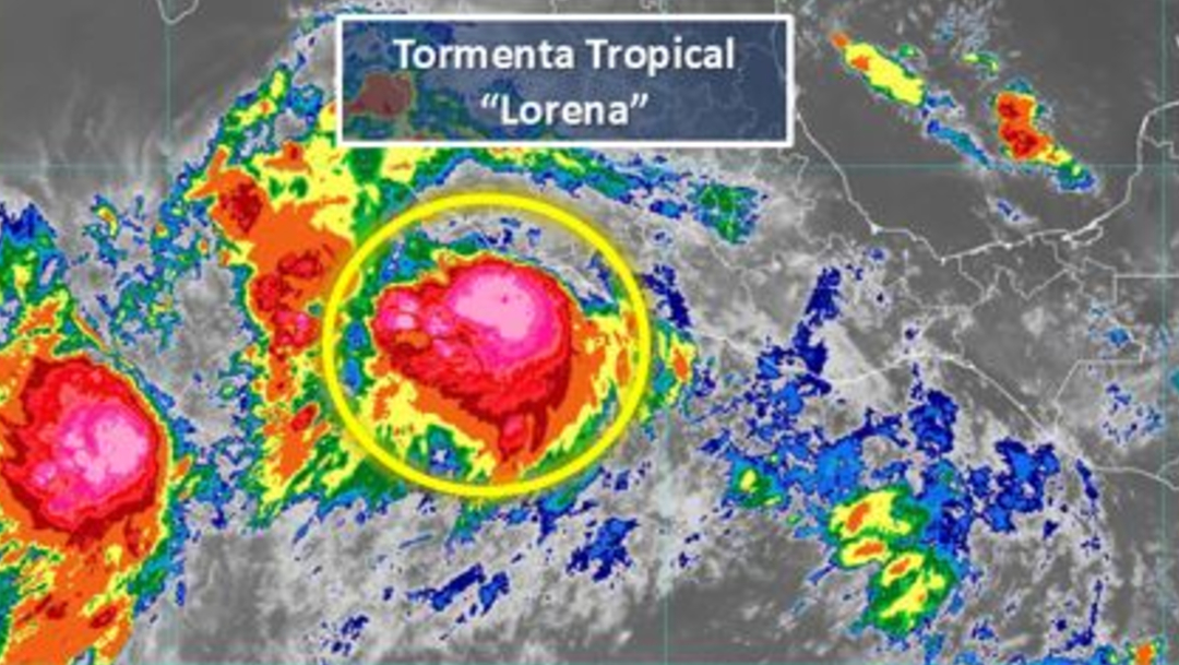 Foto: El centro de la tormenta tropical Lorena se ubica aproximadamente a 95 kilómetros (km) al suroeste de Punta San Telmo, Michoacán, y a 160 km al sur-sureste de Manzanillo, Colima, 18 de septiembre de 2019 (Twitter @Conagua)