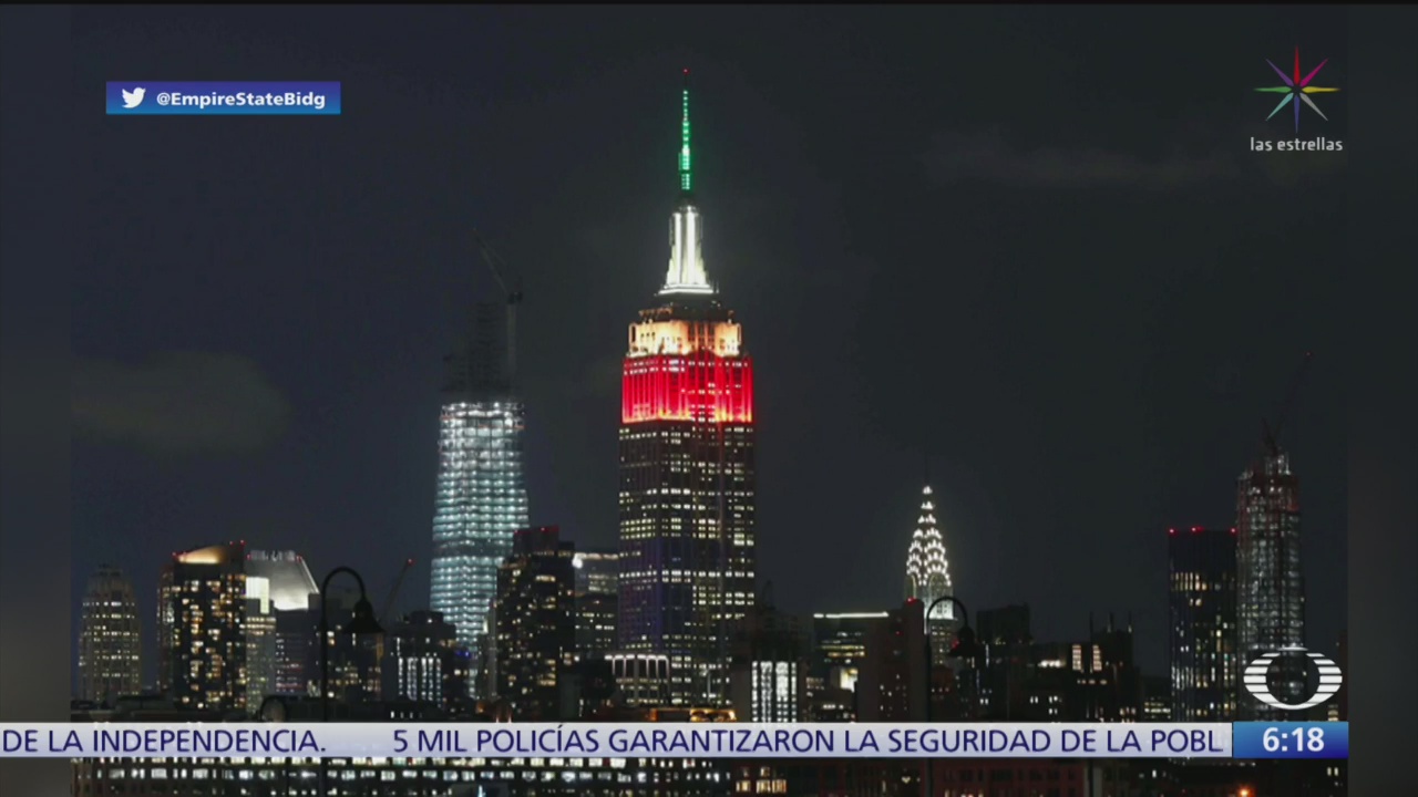 FOTO: Empire State celebra Independencia de México con luces tricolor, 16 septiembre 2019