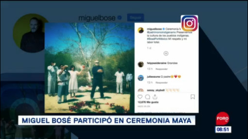 #EspectáculosenExpreso: Miguel Bosé participó en ceremonia Maya