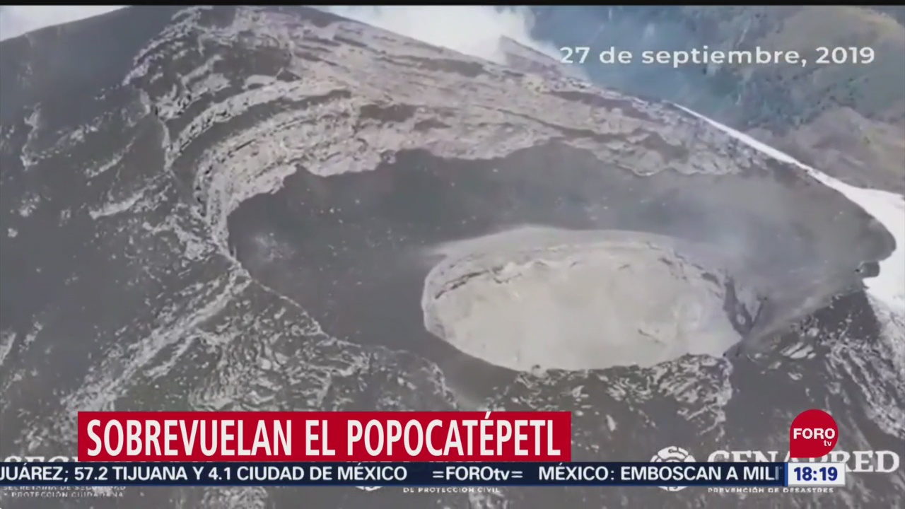 FOTO:Expertos del Cenapred y UNAM realizan sobrevuelo al Popocatépetl, 27 septiembre 2019