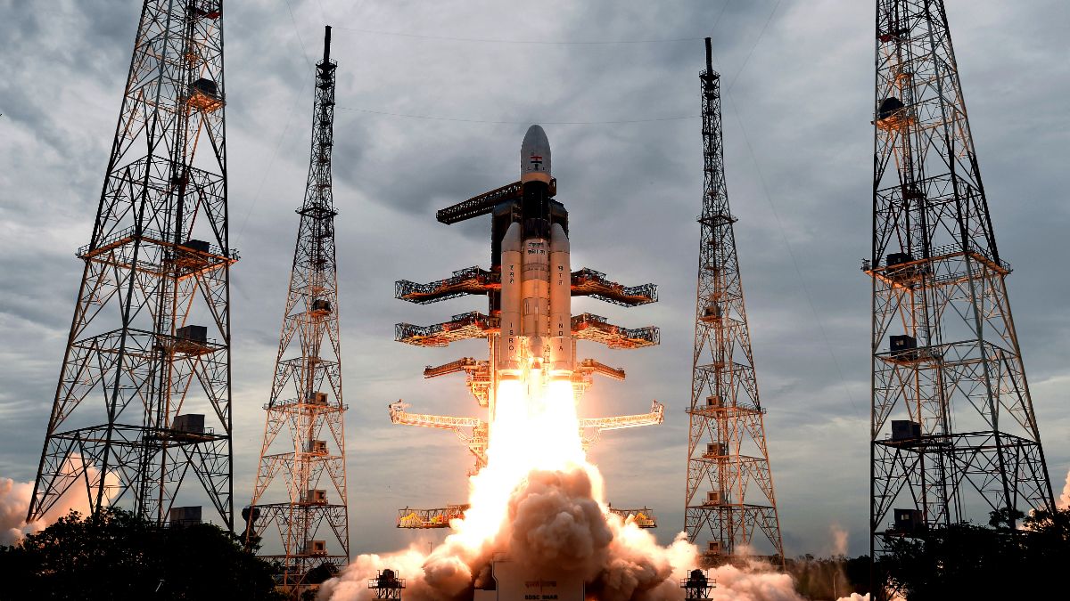 Foto: La Organización de Investigación Espacial India (ISRO) lanza un cohete con la sonda Chandrayaan-2. AP/Archivo