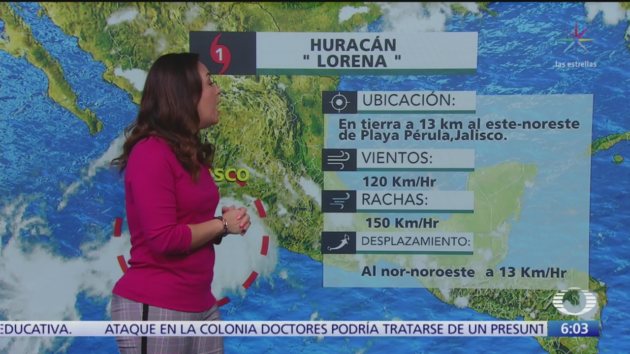 Huaracan ‘Lorena’ provocará lluvias en Jalisco y Colima