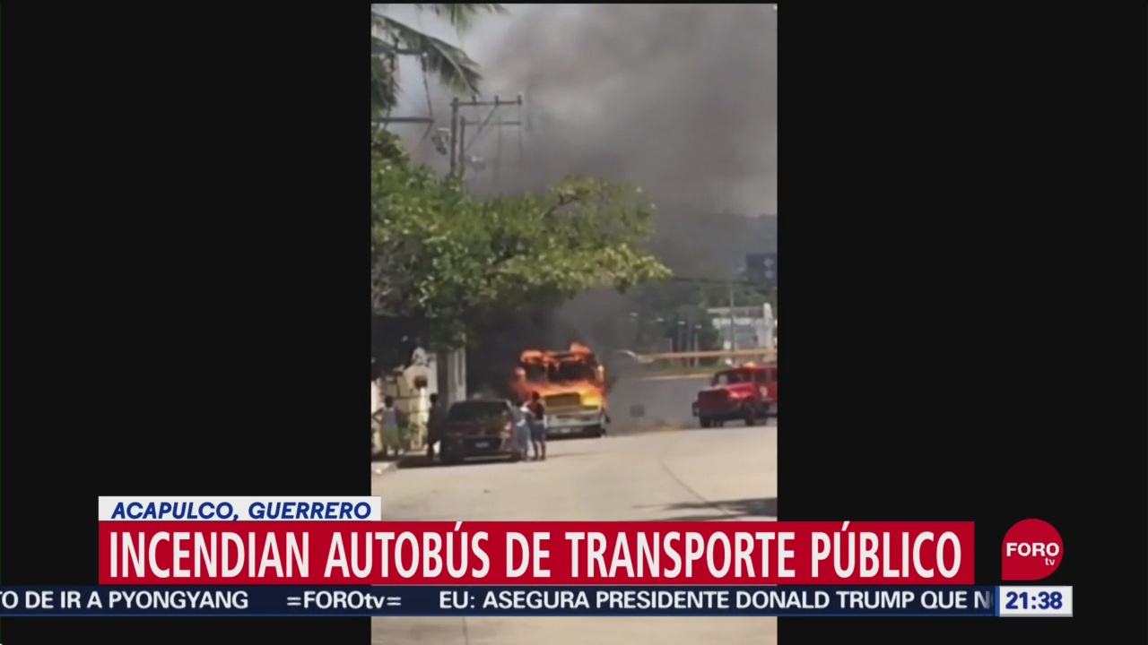 FOTO: Incendian autobús de trasporte público en Acapulco, 16 septiembre 2019
