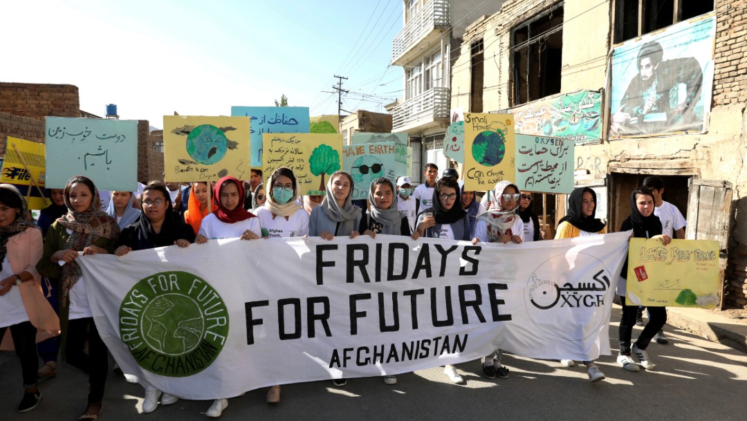 Foto: Protesta contra cambio climático,20 de septiembre de 2019, Afganistán