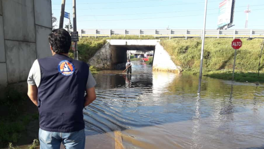 FOTO También hubo lluvia fuerte en Coronango, San Pedro Cholula y San Miguel Xoxotla (Protección Civil Puebla)