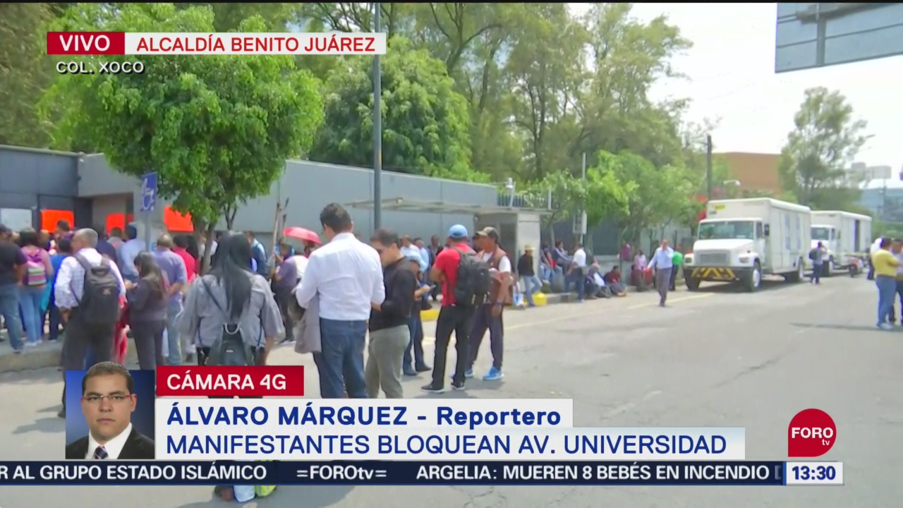Foto: Manifestantes Bloqueo Avenida Universidad Churubusco Cdmx 24 Septiembre 2019