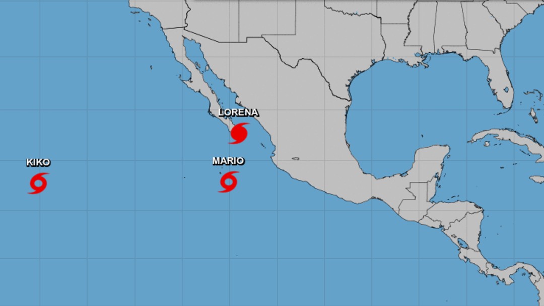 Foto: Mapa de tormenta Mario y huracán Lorena, 20 de septiembre de 2019, México