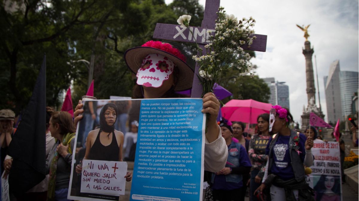 Marcha contra feminicidios en CDMX.