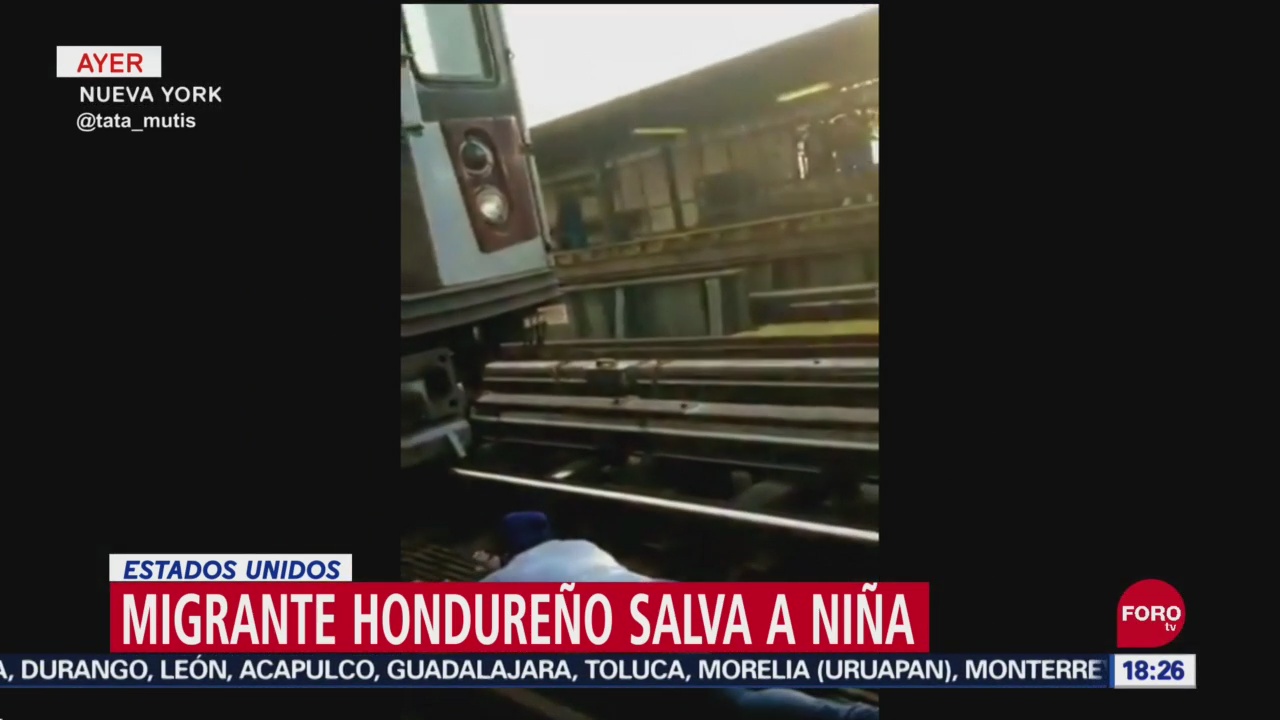 Foto: Migrante Hondureño Salva Niña Tren Nueva York 24 Septiembre 2019