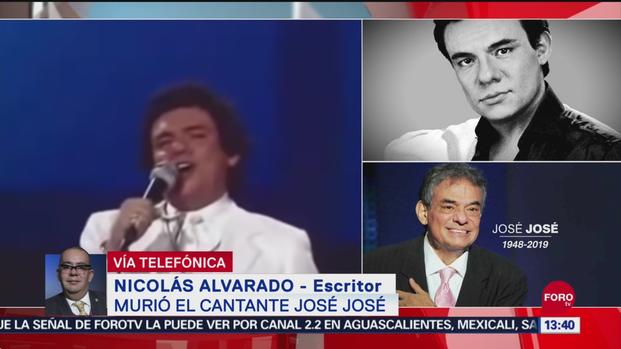 FOTO: Nicolás Alvarado describe como era el cantante José José, 28 septiembre 2019
