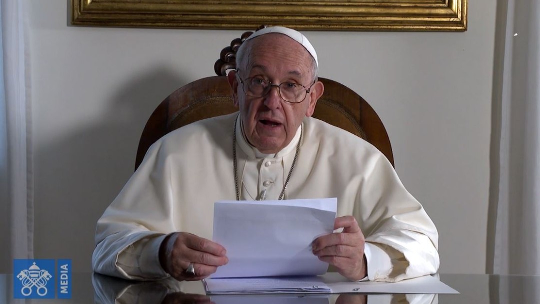 Foto: El papa Francisco felicita al Club América, el 27 de septiembre de 2019 (Video Vaticano)