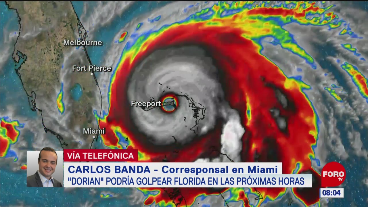 Poderoso huracán ‘Dorian’ avanza hacia Florida, EU