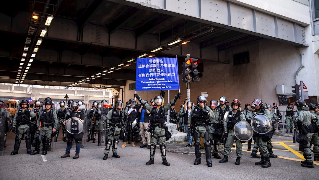 Foto: La policía antidisturbios en Hong Kong, 21 septiembre 2019