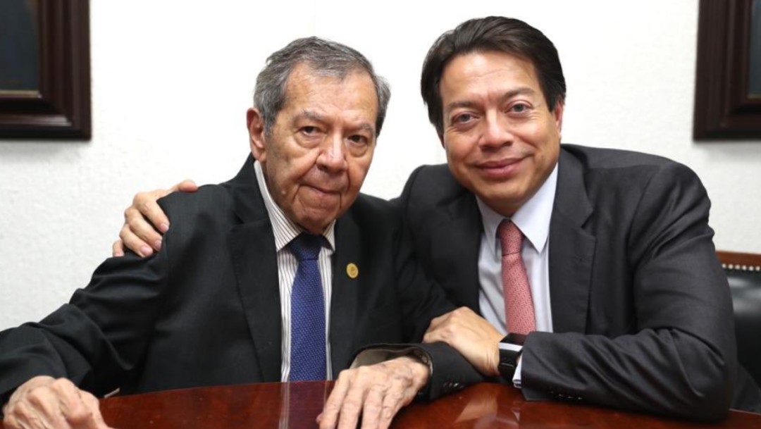 Foto: Porfirio Muñoz Ledo y Mario Delgado, septiembre 2019, Ciudad de México