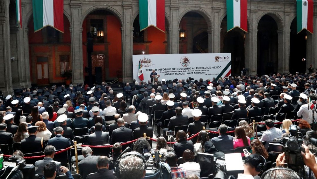 Foto: El presidente Andrés Manuel López Obrador durante su Primer Informe de Gobierno en Palacio Nacional, el 1 de septiembre de 2019 (Reuters) 