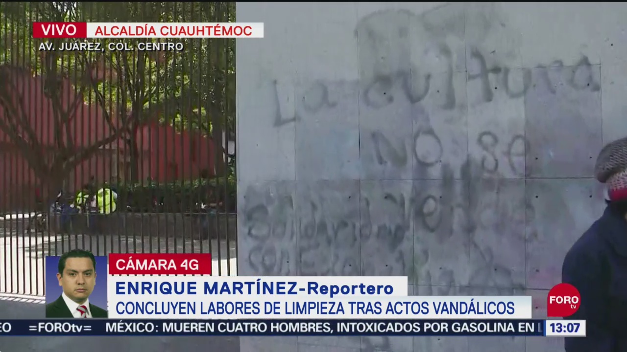 FOTO: Reabren comercios tras actos vandálicos durante marcha Ayotzinapa, 27 septiembre 2019