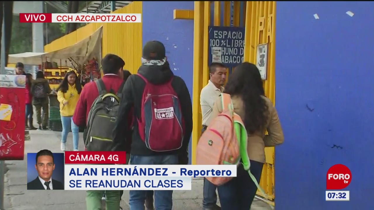 Se reanudan clases tras paro en CCH Azcapotzalco