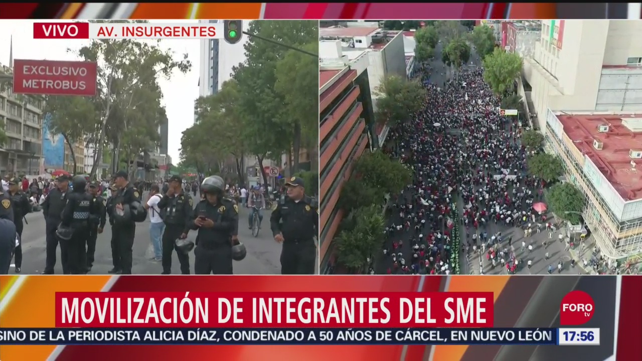 FOTO:Suspenden marcha del SME, tras enfrentamiento, 27 septiembre 2019