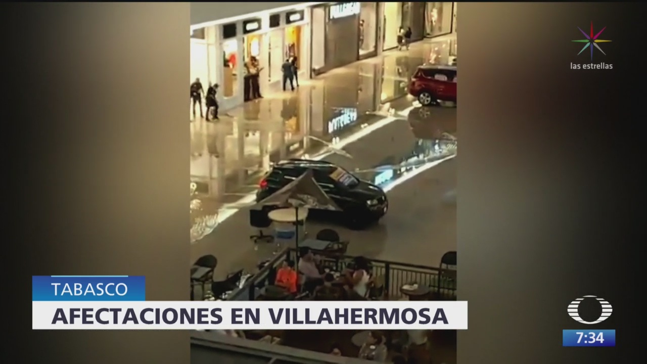 Tormenta provoca inundaciones en Villahermosa, Tabasco