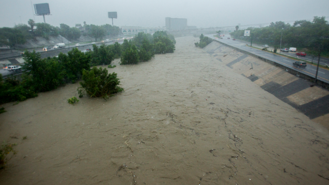 Foto: La tormenta tropical "Fernand" entró a el estado de Nuevo León, causando intensas lluvias y crecidas en arroyos, 5 septiembre 2019