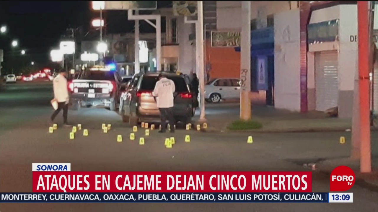 FOTO: Tres muertos tras cinco ataques armados en Cajeme, Sonora,8 septiembre 2019