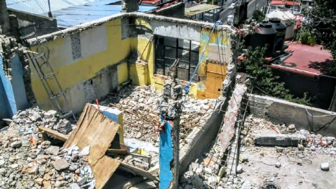Foto: Vivienda afectada por el sismo del 19S, 19 septiembre 2019