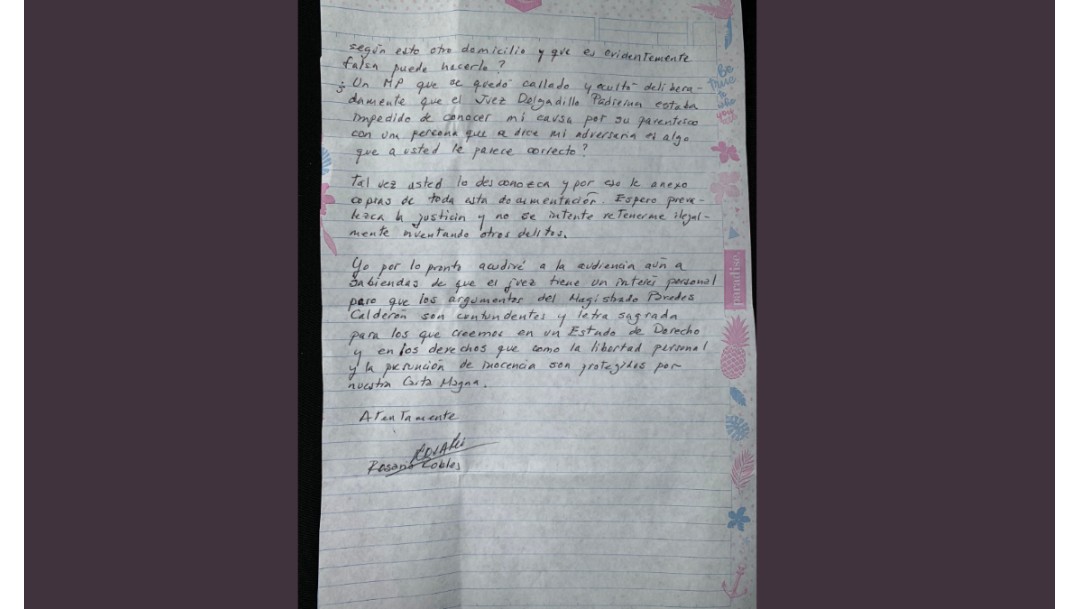 Foto: Rosario Robles envía carta al fiscal Gertz Manero