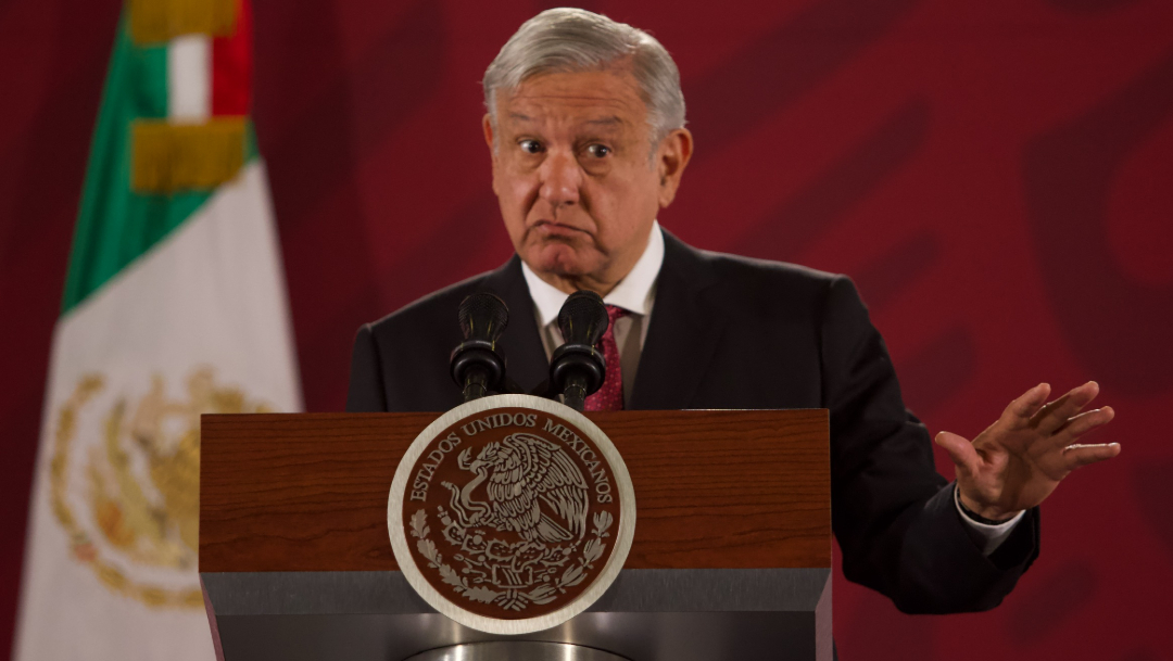 Andrés Manuel López Obrador, presidente de México durante conferencia de prensa Matutina en el Palacio Nacional.