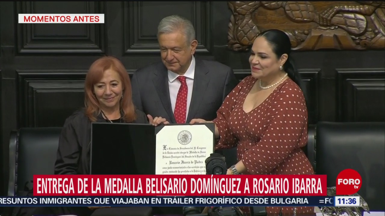 AMLO entrega la Medalla Belisario Domínguez a Rosario Ibarra