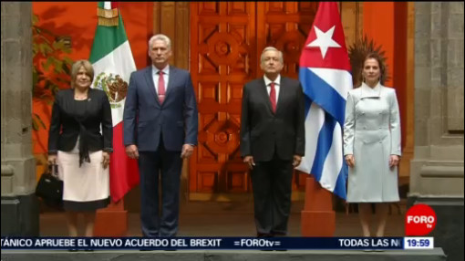 Foto: Amlo Recibe Presidente Cuba Palacio Nacional 17 Octubre 2019
