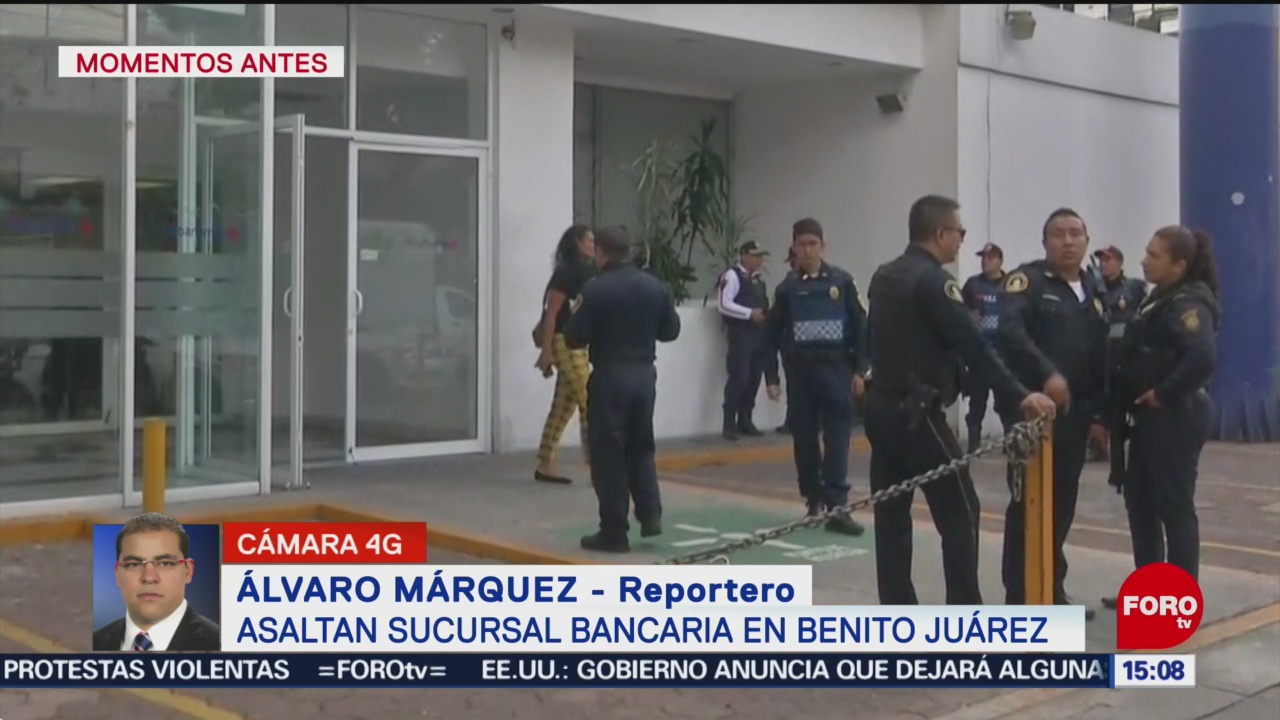FOTO: Asaltan Sucursal Bancaria Alcaldía Benito Juárez,