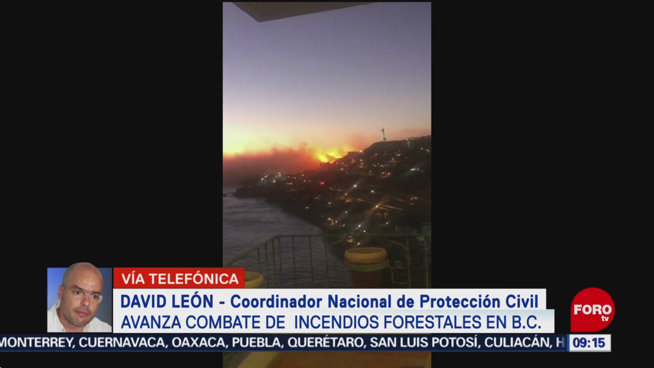 Avanza combate de incendios forestales en Baja California