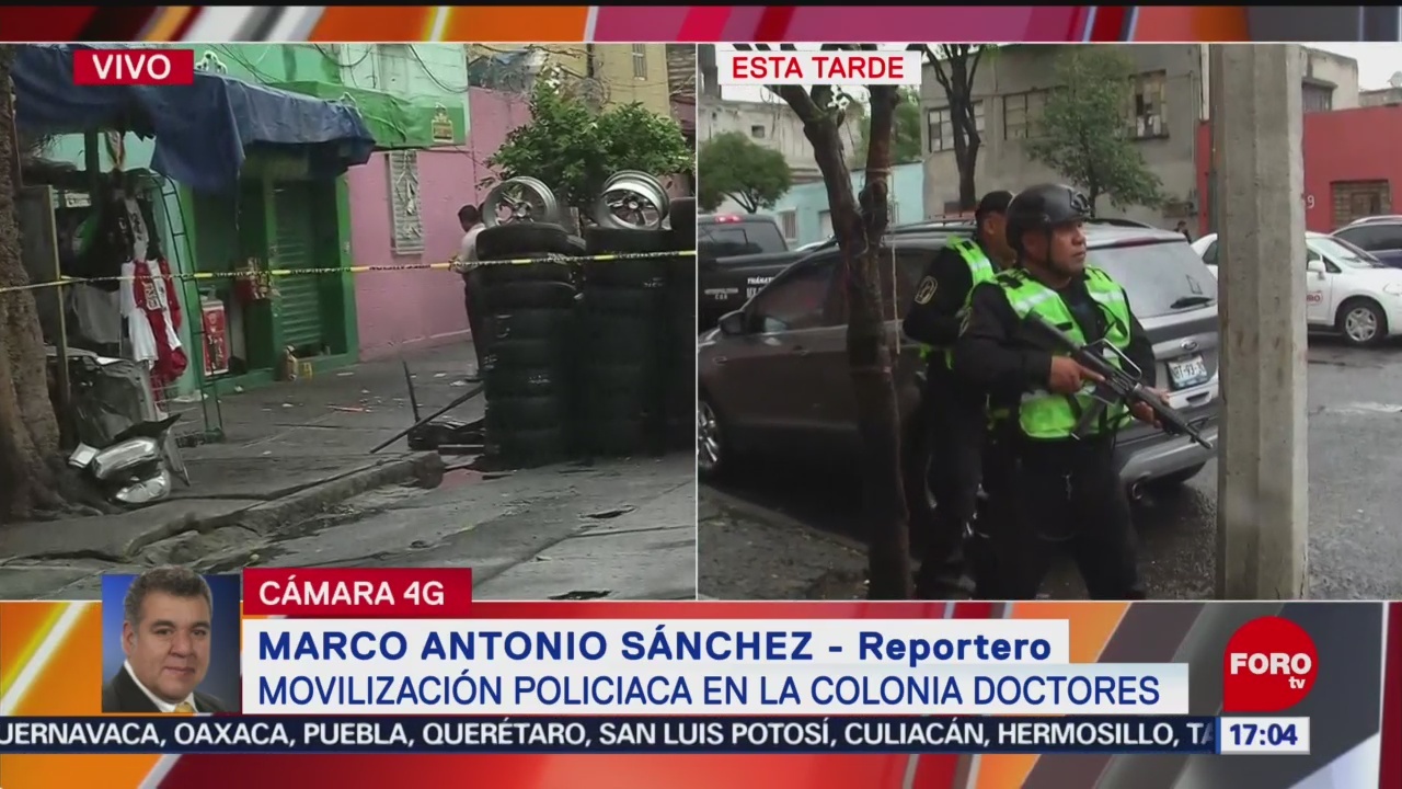 FOTO: Balacera colonia Doctores deja dos policías muertos