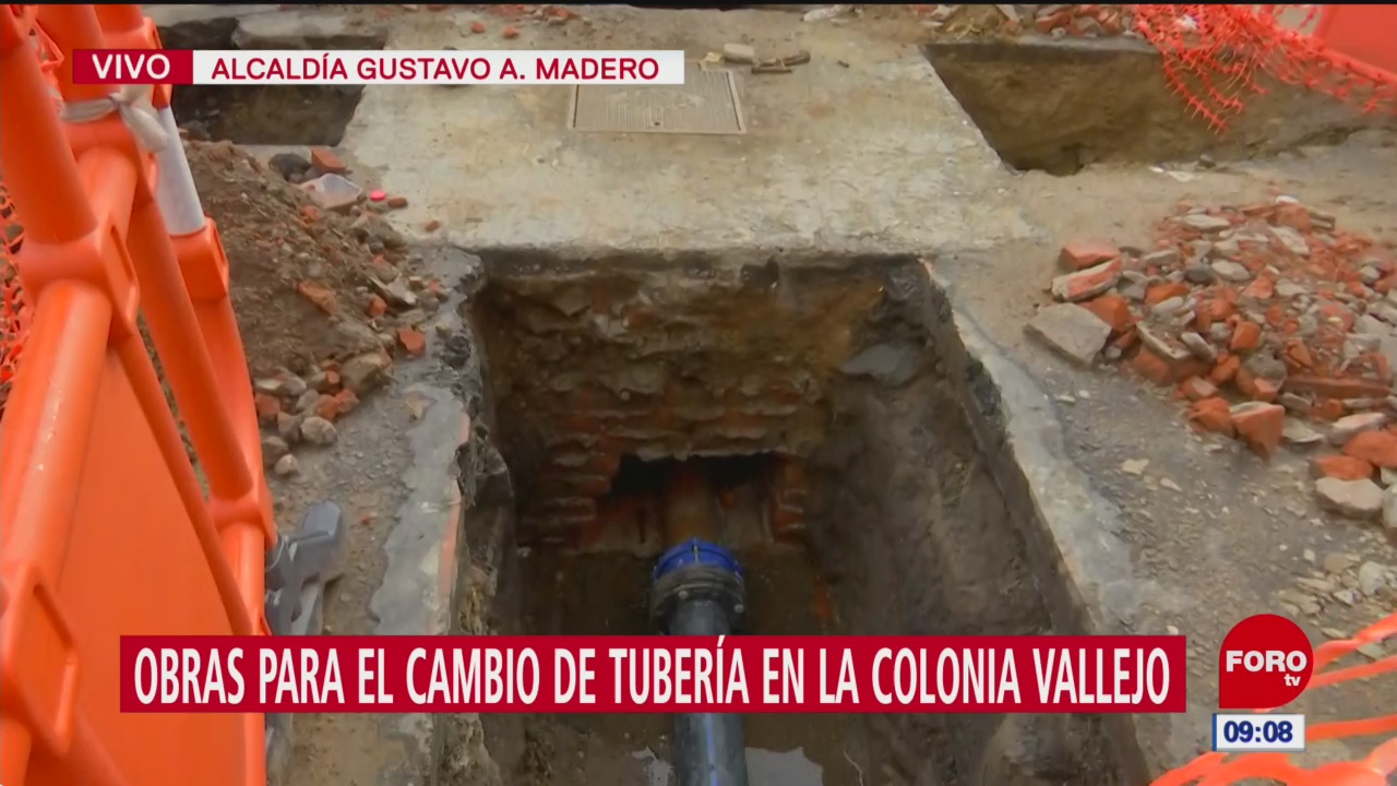 Cambian tubería en el drenaje de la colonia Vallejo, Gustavo A. Madero
