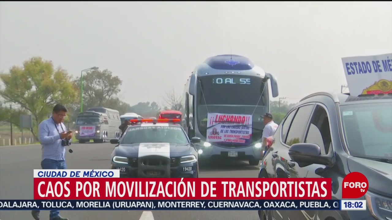 FOTO: Caos vial por movilización transportistas CDMX