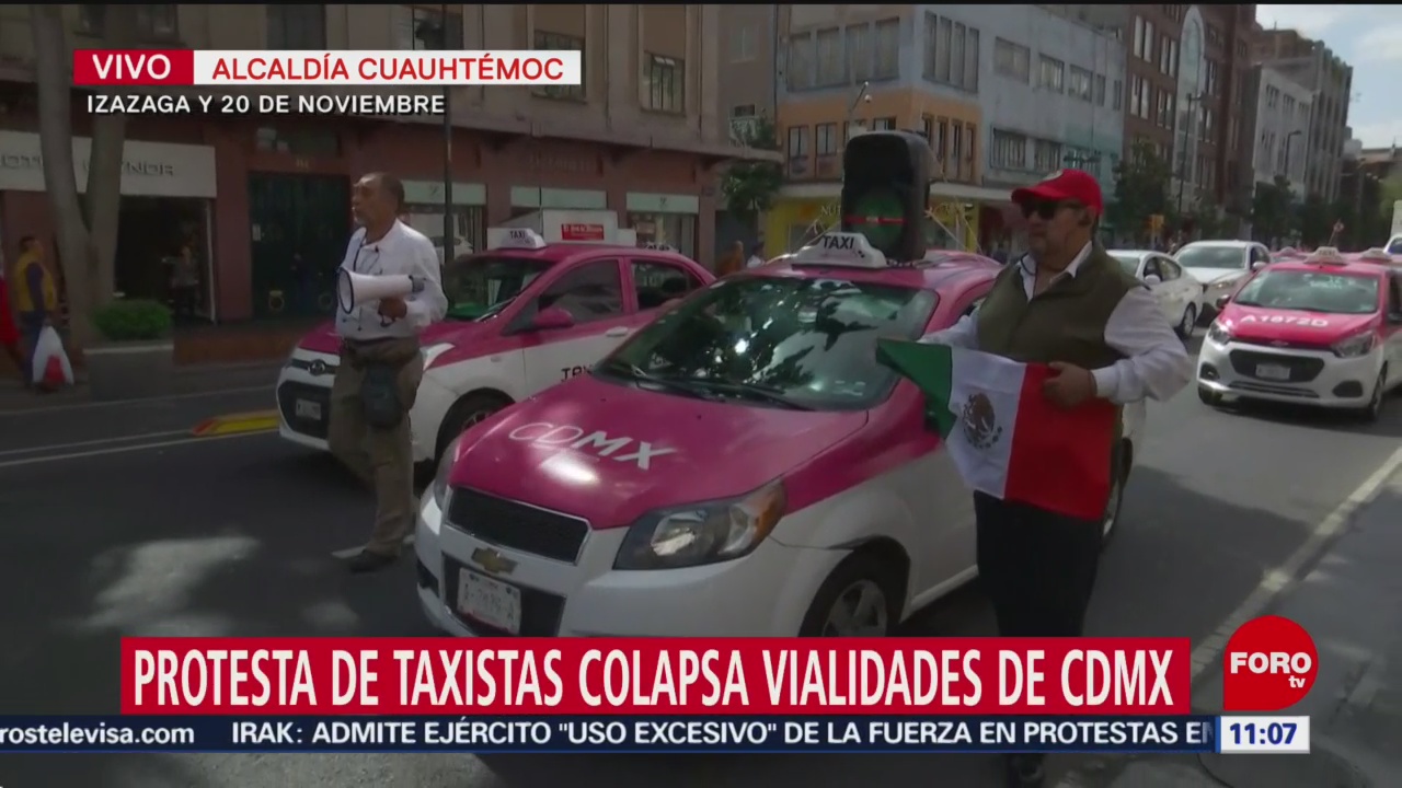 Caravana de taxistas que salió de Tlalpan llega al centro de la CDMX