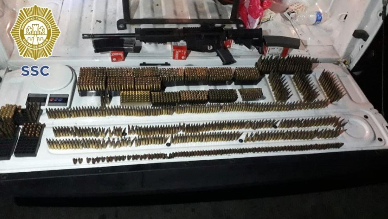 Foto: El detenido tenía en su poder más de 1350 cartuchos de diferentes calibres, el 21 de octubre de 2019 (SSC)