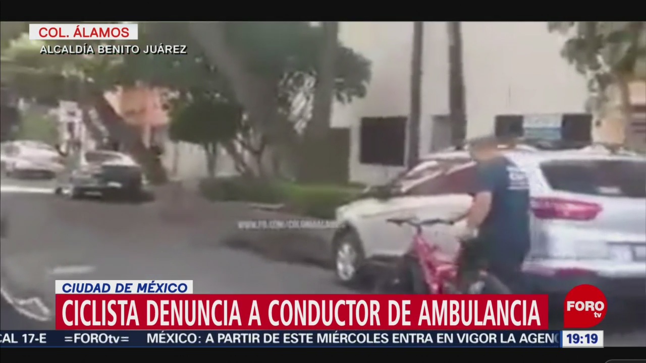 Foto: Ciclista Denuncia Conductor Ambulancia Atropella 16 Octubre 2019