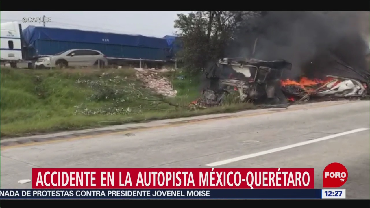 Foto: Autopista México-Querétaro Cierre Accidente Hoy 26 Octubre 2019