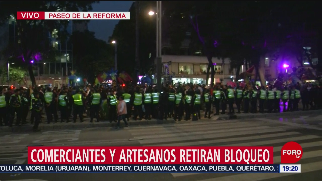 Foto: Reforma Comerciantes Artesanos Retiran Bloqueo 23 Octubre 2019