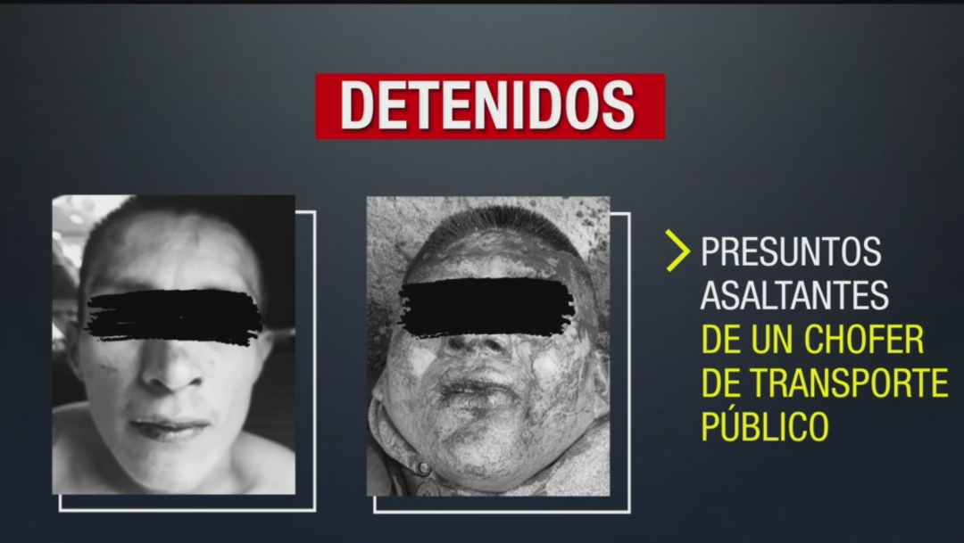 Foto: Los dos delincuentes traían una navaja y un desarmador con lo que sometieron al chofer de transporte público, 27 de octubre de 2019 (Noticieros Televisa)