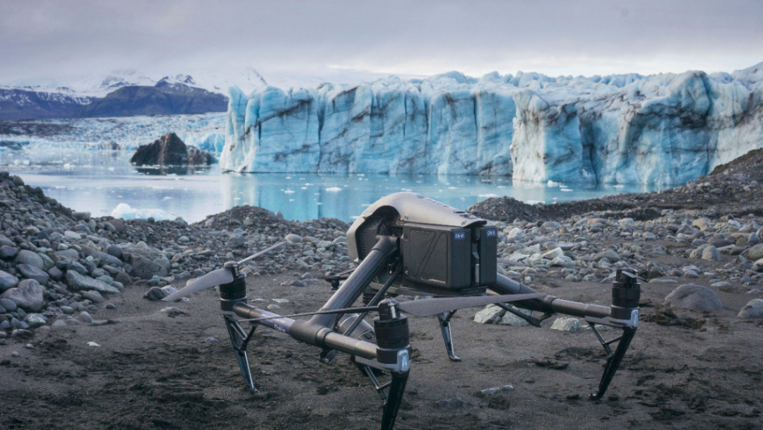 Foto: Los drones ayudan a la investigación sobre el deshielo de glaciares, 25 de octubre de 2019 (Universidad de Dundee)
