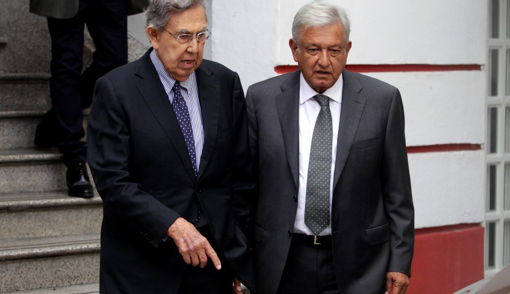 Foto: Cuauhtémoc Cárdenas y Andrés Manuel López Obrador, 26 de octubre de 2019, (Reuters)