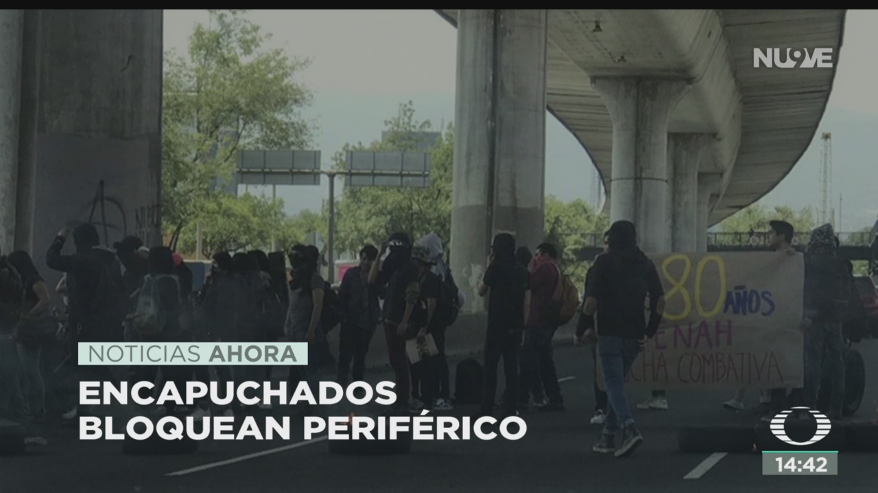 FOTO: Encapuchados bloquean Periférico, Marcha 2 De Octubre