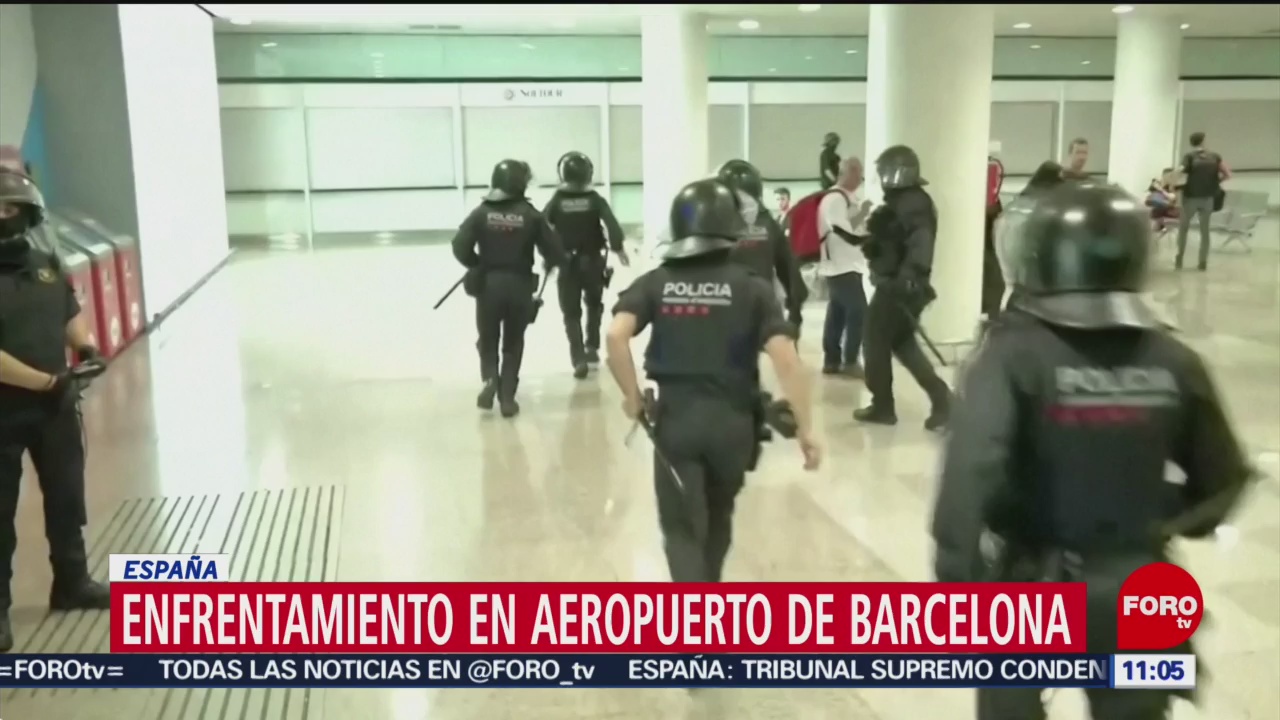 Enfrentamiento en aeropuerto de Barcelona, España